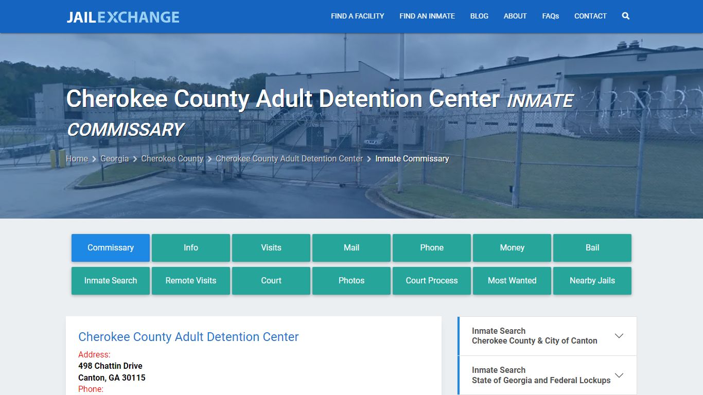 Cherokee County Adult Detention Center Inmate Commissary - Jail Exchange